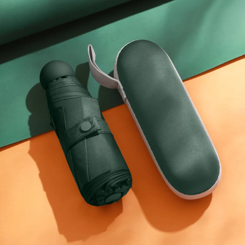 Mini Foldable umbrella UV protection Mini Sun Umbrella dual use portable box to store sunshade umbrella Mini umbrella zwq