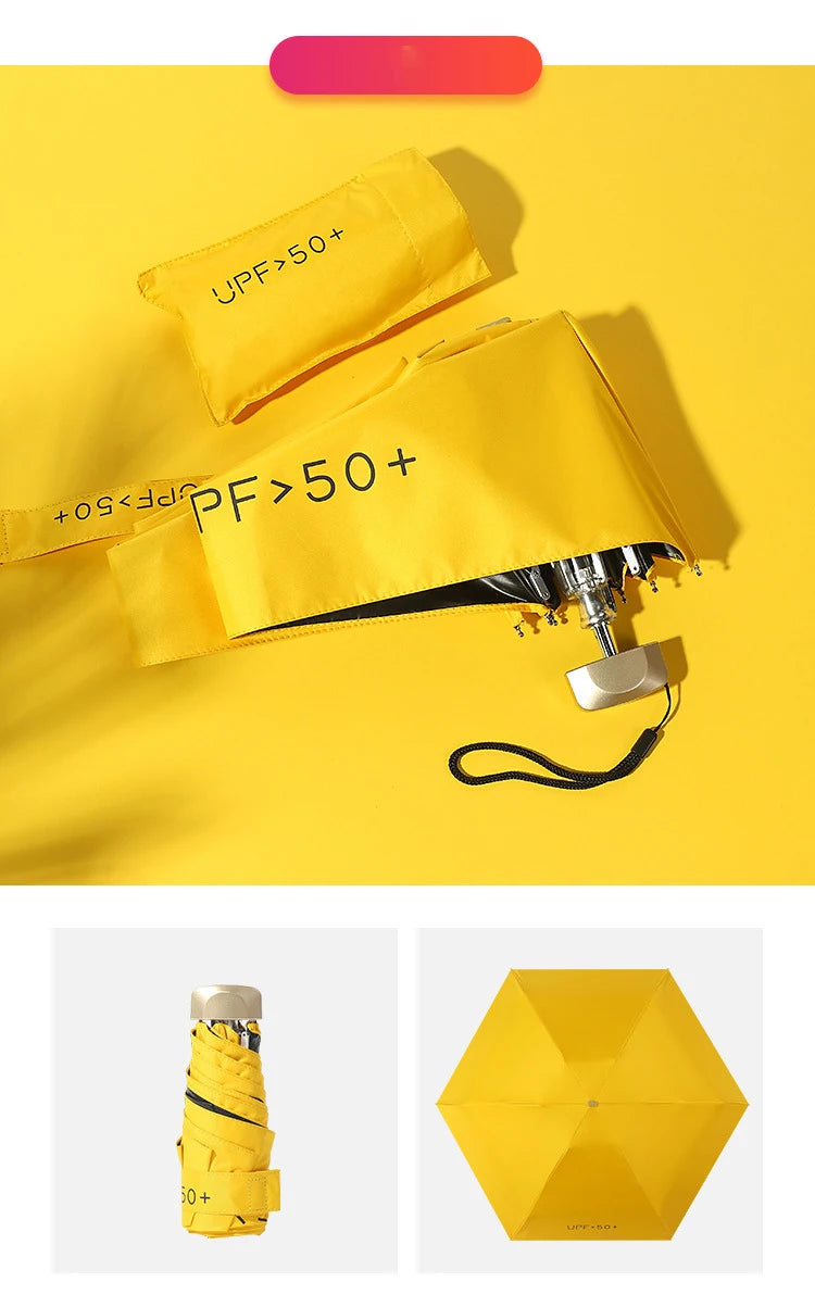 Mini Sunumbrella pocket Umbrella Vinyl folding UV protection sunshade pocket umbrella Capsule umbrella zwq