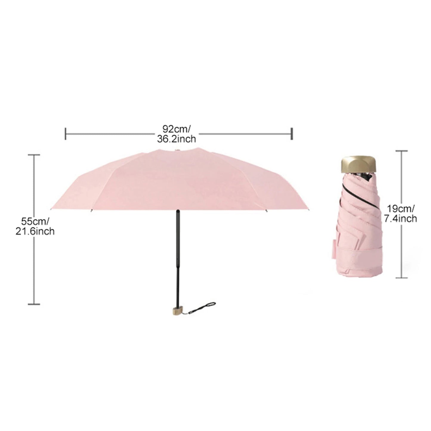 Mini Sunumbrella pocket Umbrella Vinyl folding UV protection sunshade pocket umbrella Capsule umbrella zwq