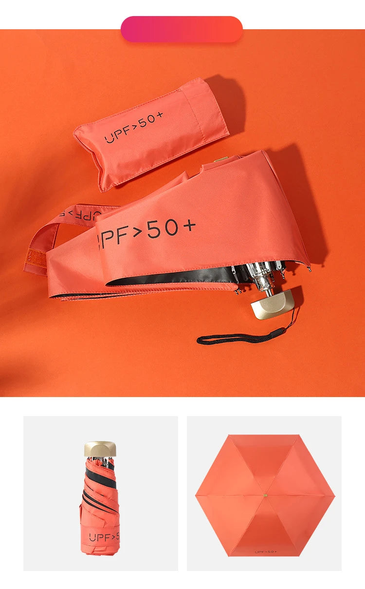 Mini Sunumbrella pocket Umbrella Vinyl folding UV protection sunshade pocket umbrella Capsule umbrella zwq