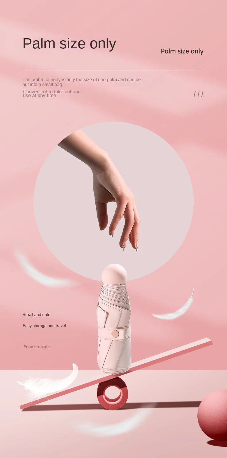 Mini Foldable umbrella UV protection Mini Sun Umbrella dual use portable box to store sunshade umbrella Mini umbrella zwq