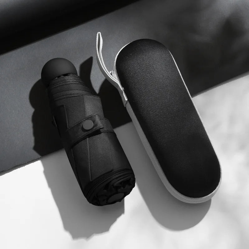 Mini Foldable umbrella UV protection Mini Sun Umbrella dual use portable box to store sunshade umbrella Mini umbrella zwq