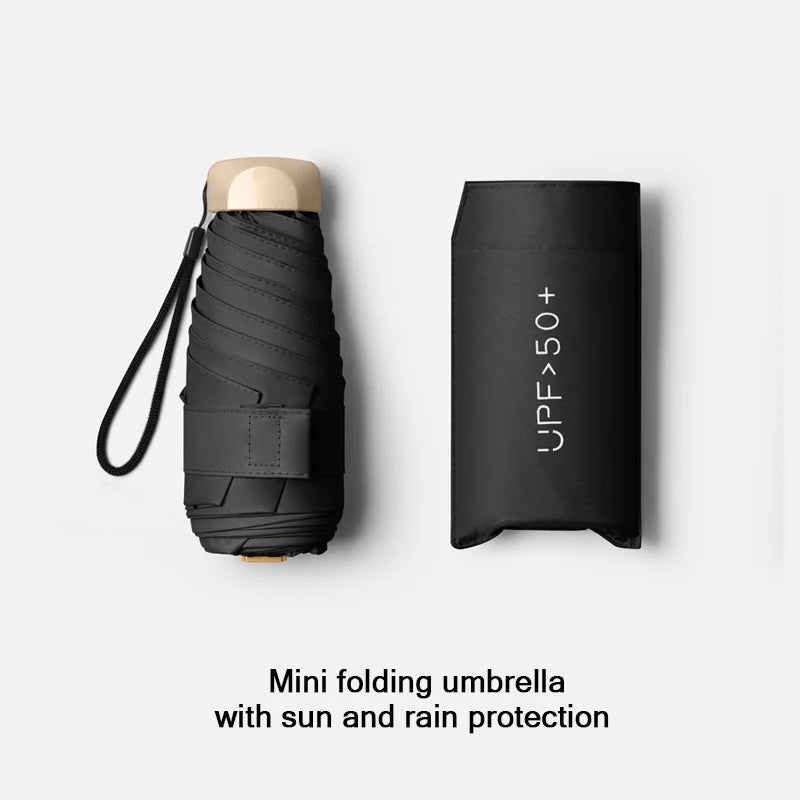 Mini Sunumbrella pocket Umbrella Vinyl folding UV protection sunshade pocket umbrella Capsule umbrella zwq