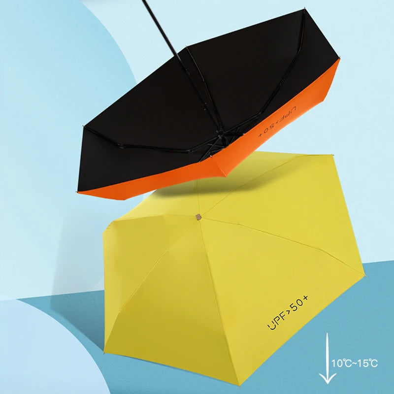 Mini Sunumbrella pocket Umbrella Vinyl folding UV protection sunshade pocket umbrella Capsule umbrella zwq