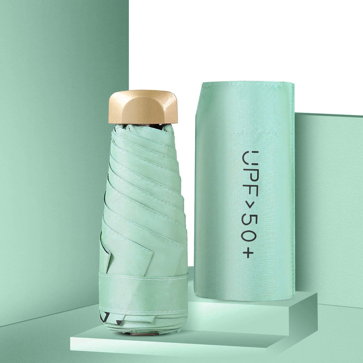 Mini Sunumbrella pocket Umbrella Vinyl folding UV protection sunshade pocket umbrella Capsule umbrella zwq